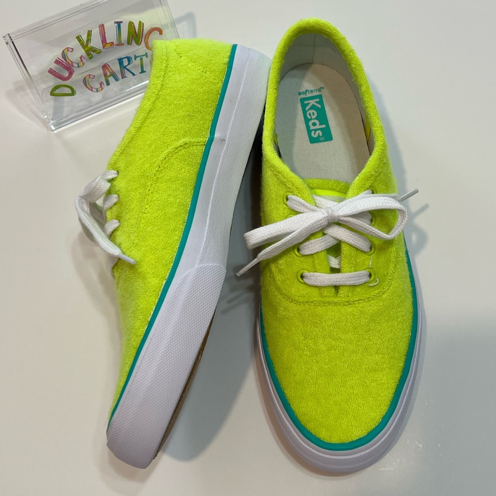 NEW Keds Terry Cloth Neon Sneakers  SZ - 7.5 / 38 - Picture 7 of 15